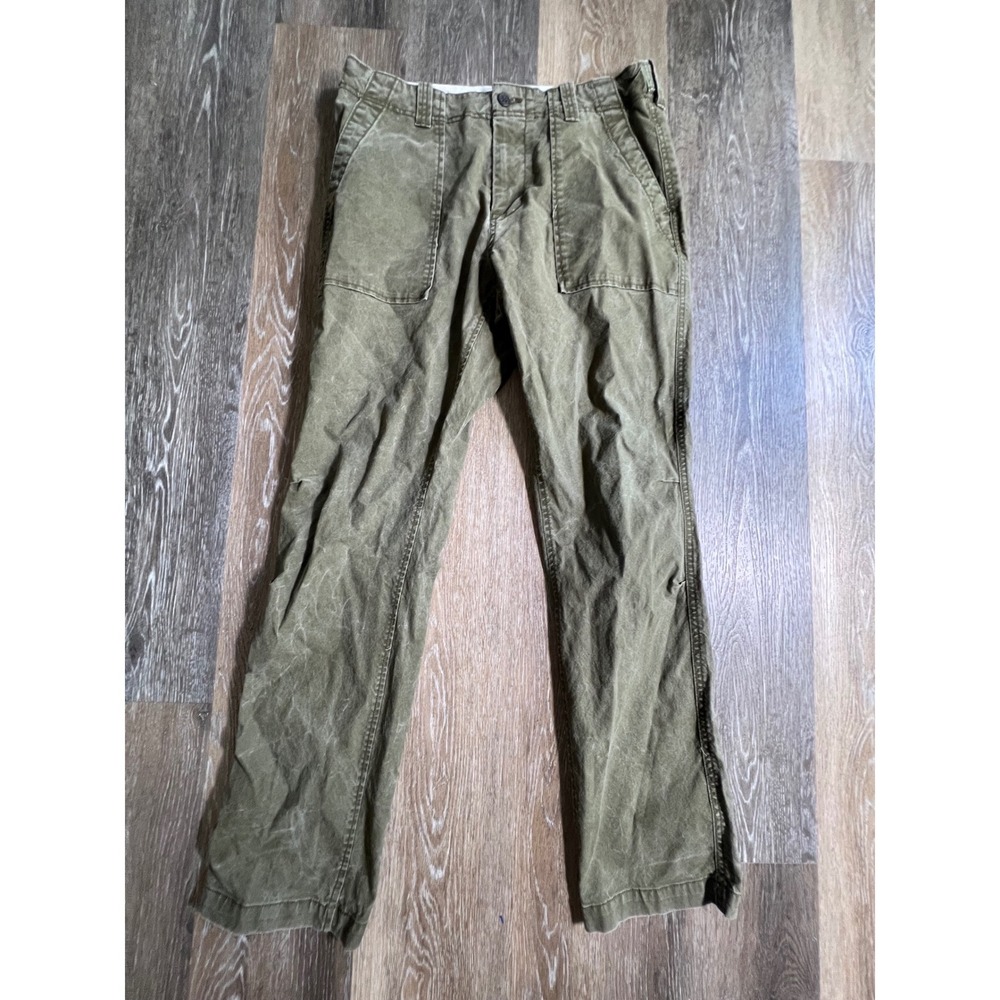 Old Navy Utility Pants Men 32x32 Olive Green Stretch Cotton Straight Leg 2522
